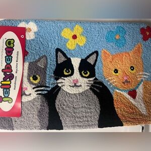 Cat Face RUG indoor outdoor Jellybean brand  Pet Mat NEW washable loop pile RARE